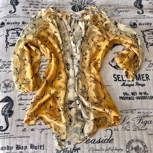 Yellow Sheer Relaxed Blouse